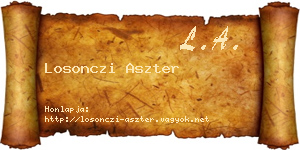 Losonczi Aszter névjegykártya